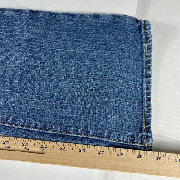 Express X2 Jeans Women's Measured 31x29 Slim Low Rise Boot Cut Blue Denim Tag 8 - Picture 12 of 16